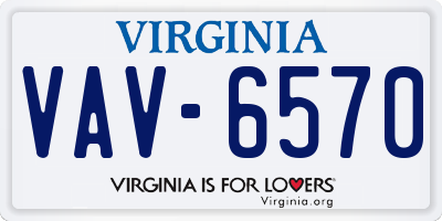 VA license plate VAV6570