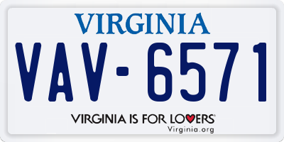 VA license plate VAV6571