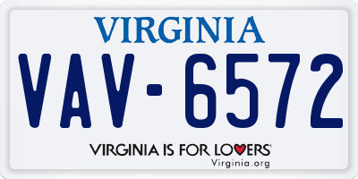 VA license plate VAV6572
