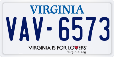 VA license plate VAV6573