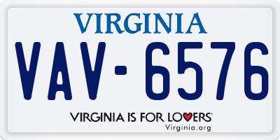 VA license plate VAV6576