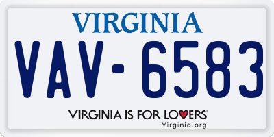 VA license plate VAV6583