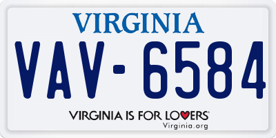 VA license plate VAV6584