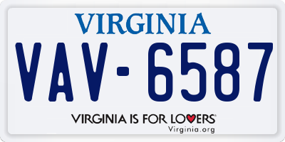 VA license plate VAV6587