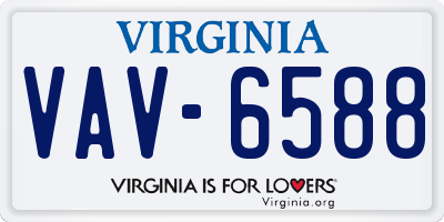 VA license plate VAV6588