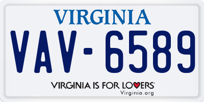 VA license plate VAV6589