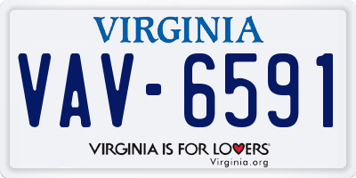 VA license plate VAV6591