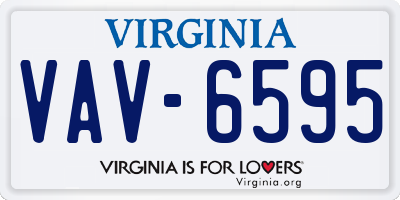 VA license plate VAV6595