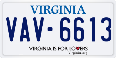 VA license plate VAV6613