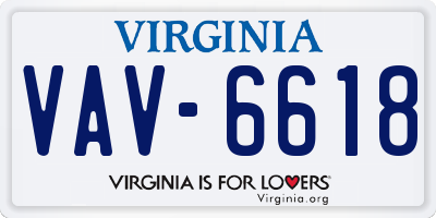 VA license plate VAV6618