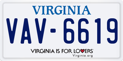 VA license plate VAV6619