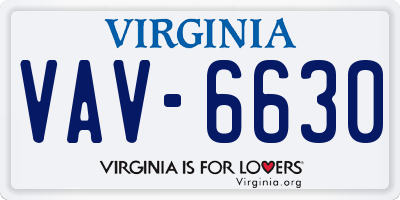 VA license plate VAV6630