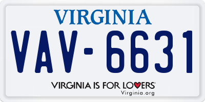 VA license plate VAV6631
