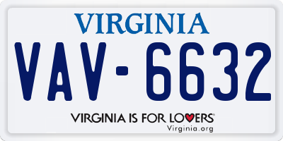 VA license plate VAV6632