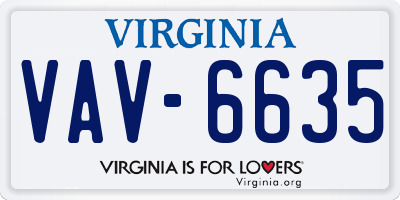 VA license plate VAV6635