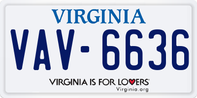 VA license plate VAV6636