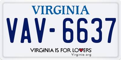 VA license plate VAV6637
