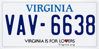 VA license plate VAV6638
