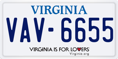 VA license plate VAV6655
