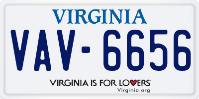 VA license plate VAV6656