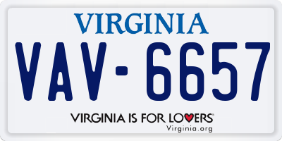 VA license plate VAV6657