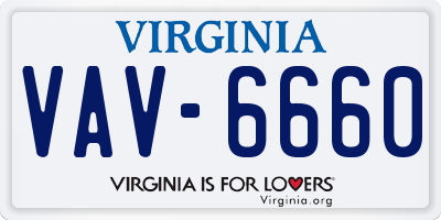 VA license plate VAV6660