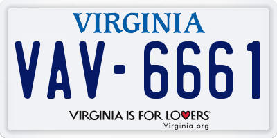 VA license plate VAV6661
