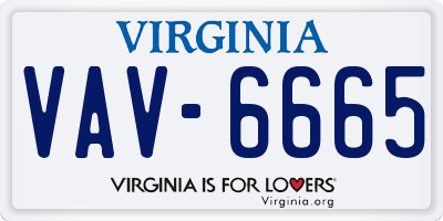 VA license plate VAV6665