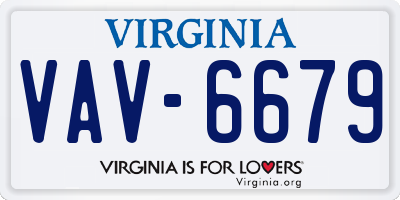 VA license plate VAV6679