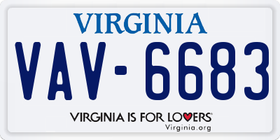 VA license plate VAV6683