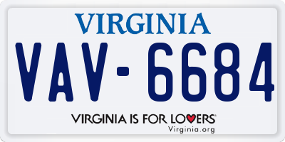 VA license plate VAV6684
