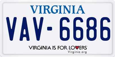 VA license plate VAV6686