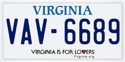 VA license plate VAV6689