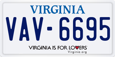 VA license plate VAV6695