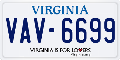 VA license plate VAV6699