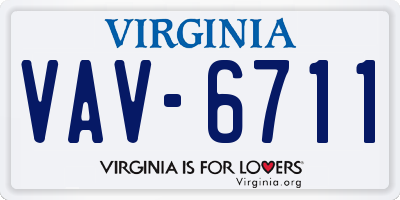VA license plate VAV6711