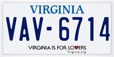 VA license plate VAV6714