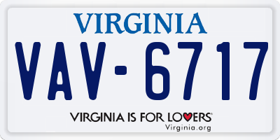 VA license plate VAV6717