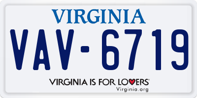 VA license plate VAV6719