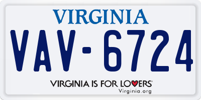 VA license plate VAV6724