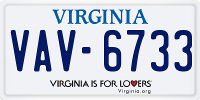 VA license plate VAV6733