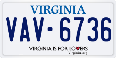 VA license plate VAV6736