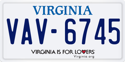 VA license plate VAV6745