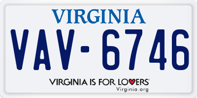 VA license plate VAV6746