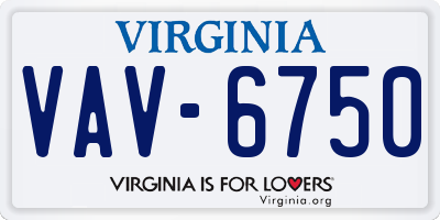 VA license plate VAV6750
