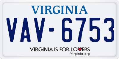 VA license plate VAV6753