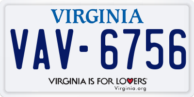 VA license plate VAV6756