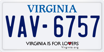 VA license plate VAV6757