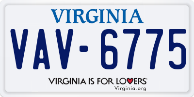 VA license plate VAV6775