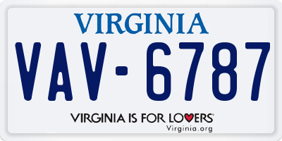 VA license plate VAV6787
